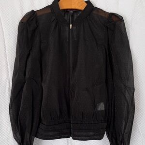 Stylish bomber see through jacket
